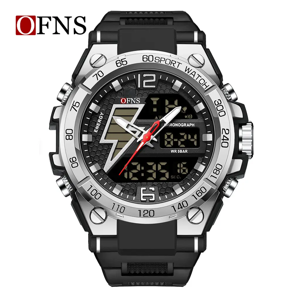 Military Black Chronograph Watch for Men - Image 2