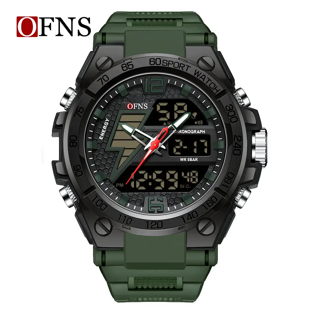 Military Black Chronograph Watch for Men - Image 3
