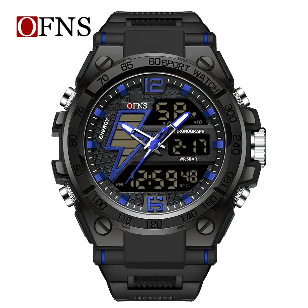 Military Black Chronograph Watch for Men - Image 4