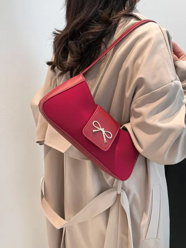 2026 Summer Women's Bow Shoulder Bag Brown - Image 8