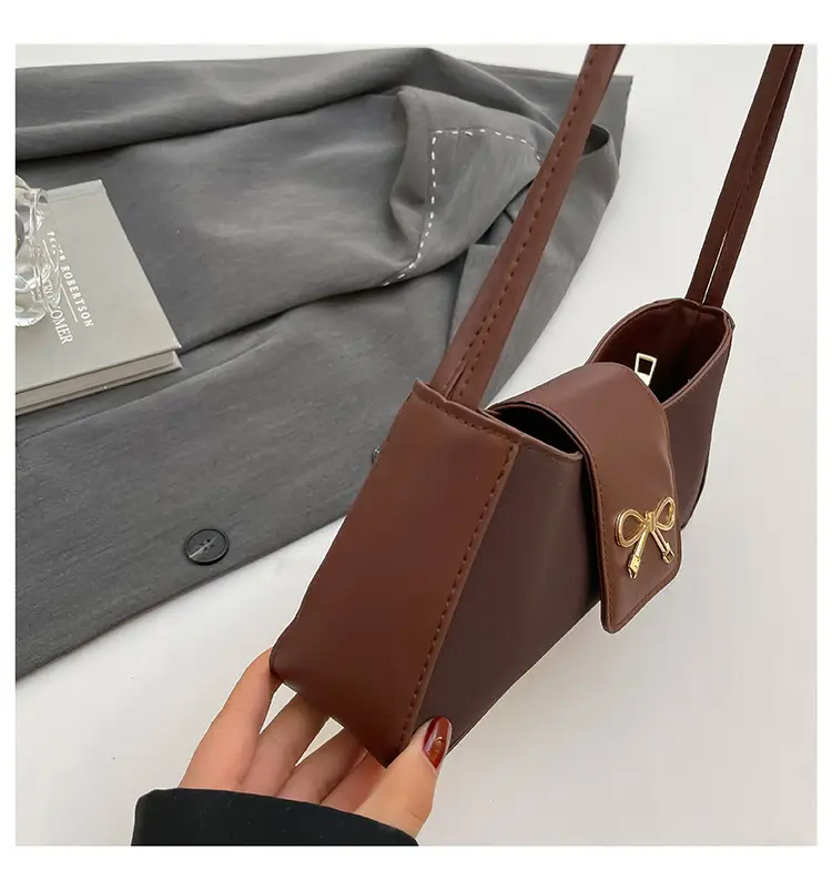 2026 Summer Women's Bow Shoulder Bag Brown — feature 8