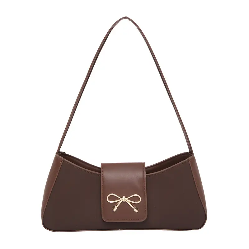 2026 Summer Women's Bow Shoulder Bag Brown - Image 4