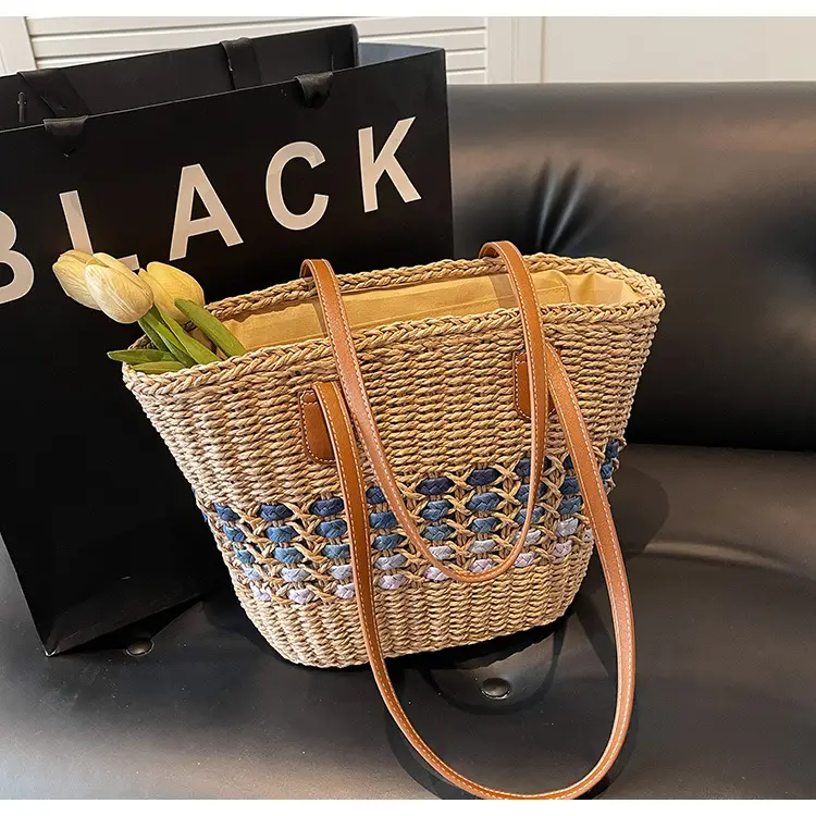 French Style Straw Bag with Embroidered Flowers — feature 17