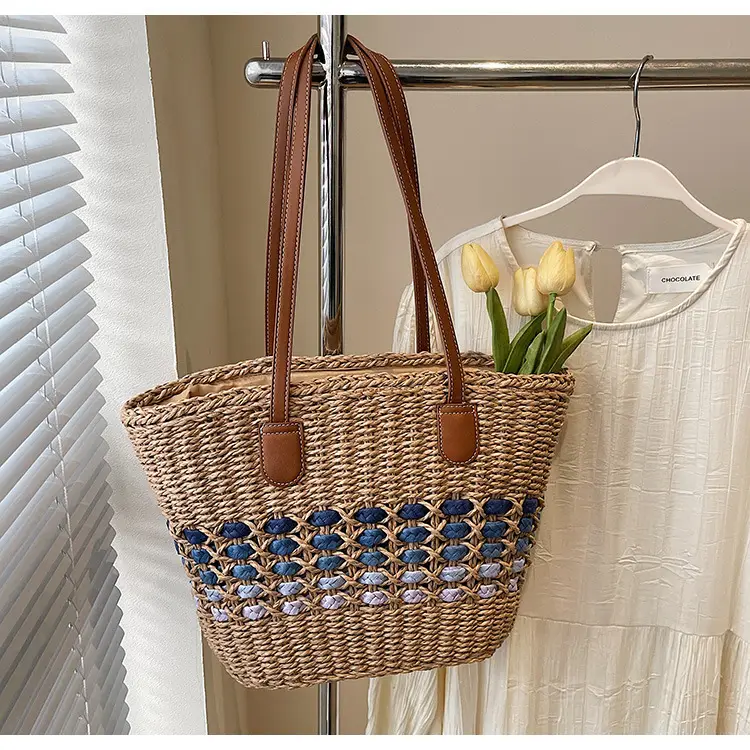 French Style Straw Bag with Embroidered Flowers — feature 19