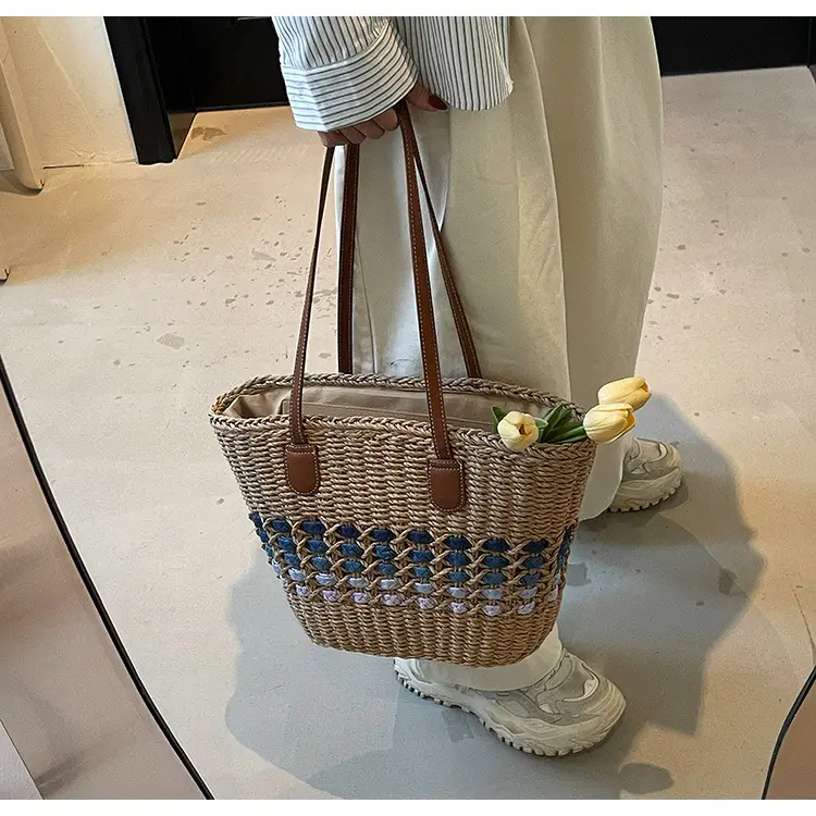 French Style Straw Bag with Embroidered Flowers — feature 30