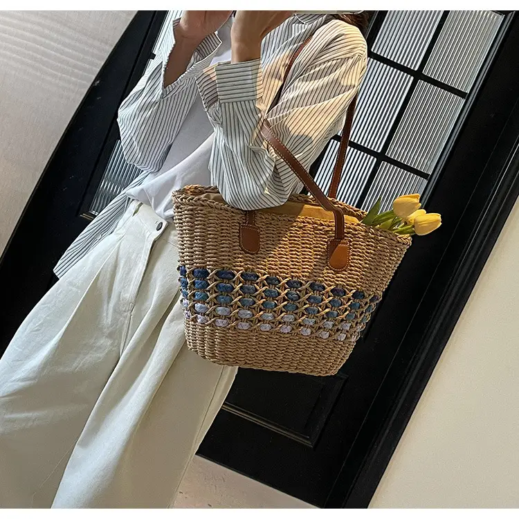 French Style Straw Bag with Embroidered Flowers — feature 32