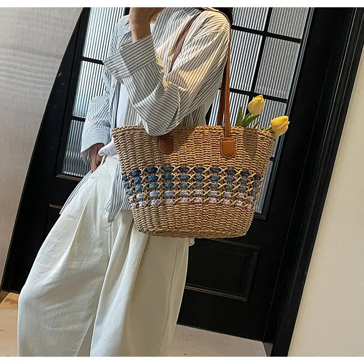 French Style Straw Bag with Embroidered Flowers — feature 38