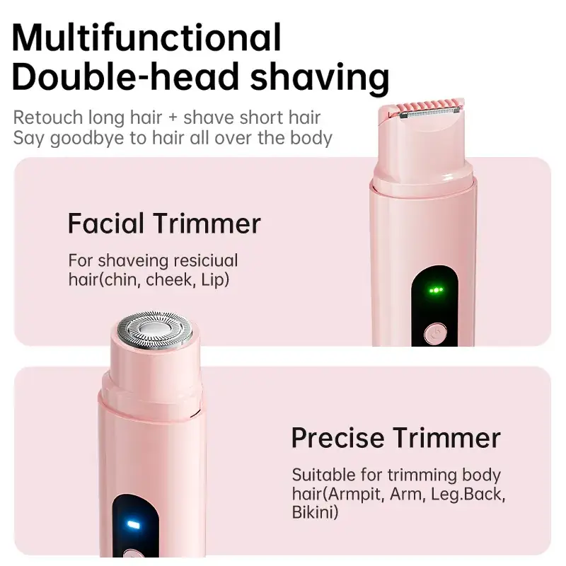 Women Electric Double-Head Shaver Pink Special Hair Removal - Image 8