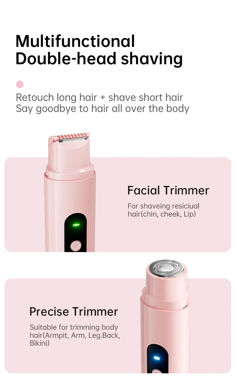 Women Electric Double-Head Shaver Pink Special Hair Removal — feature 7