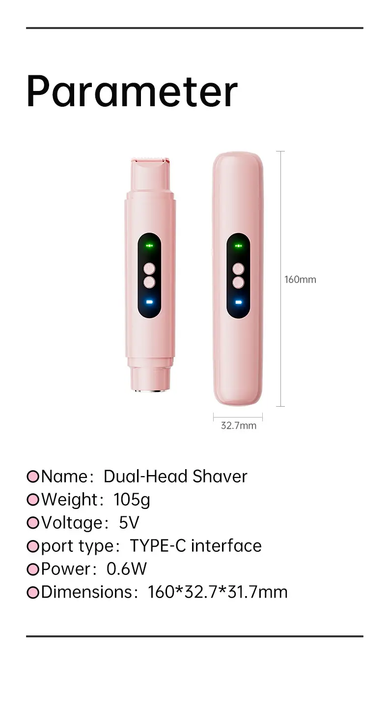 Women Electric Double-Head Shaver Pink Special Hair Removal — feature 9