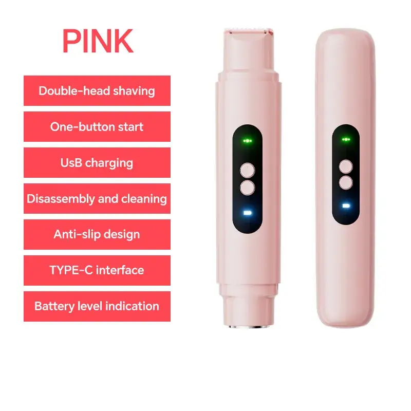 Women Electric Double-Head Shaver Pink Special Hair Removal - Image 2