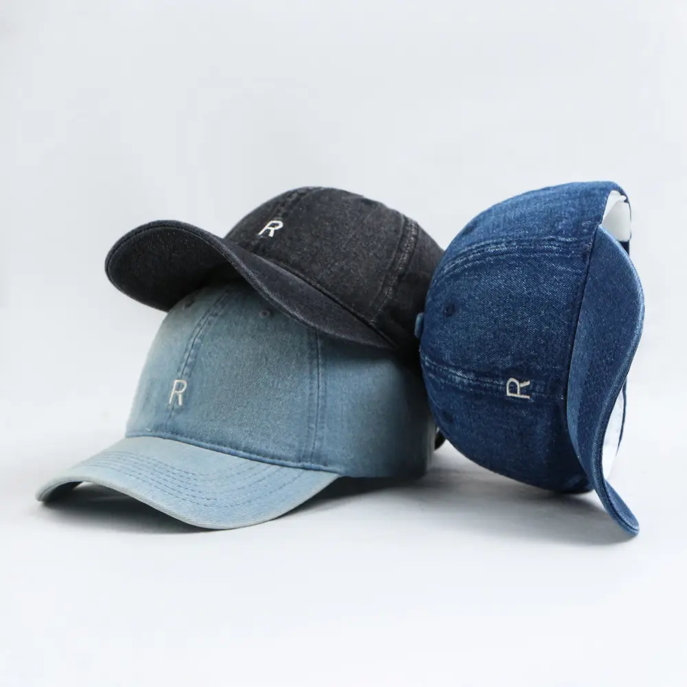R Letter Denim Baseball Caps for Men Women — feature 1