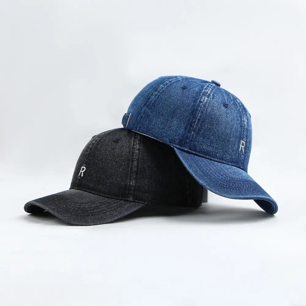R Letter Denim Baseball Caps for Men Women — feature 2