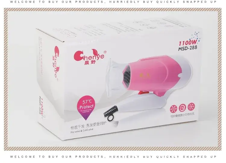 Pink Foldable Hair Dryer with Constant Temp & Negative Ion — feature 26