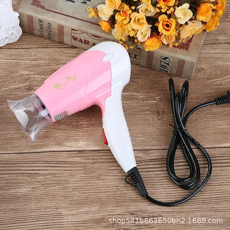 Pink Foldable Hair Dryer with Constant Temp & Negative Ion - Image 2