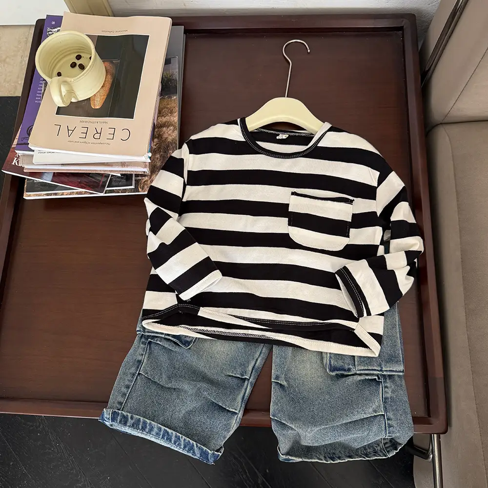Children Striped Long Sleeve T-Shirt Spring 2025 - Image 3