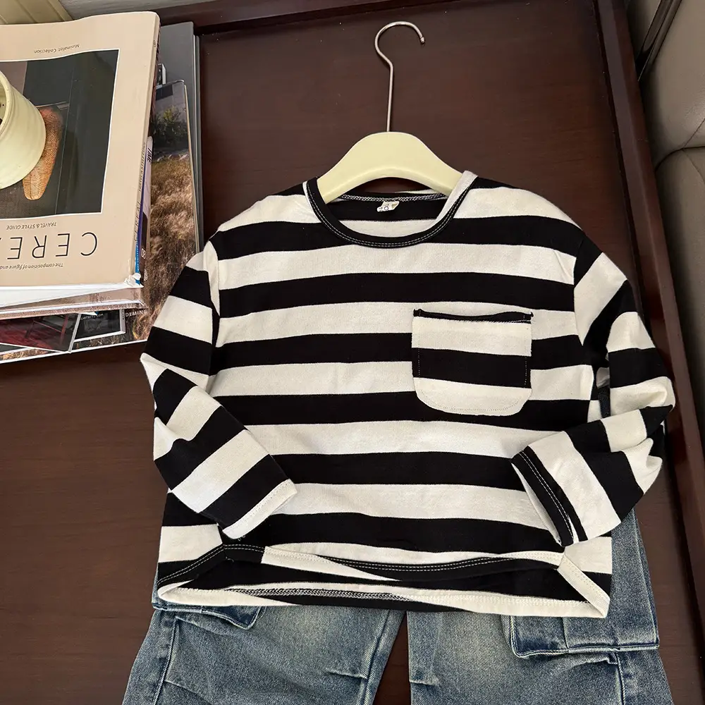 Children Striped Long Sleeve T-Shirt Spring 2025 — feature 2