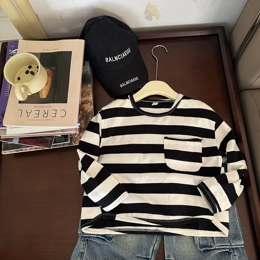 Children Striped Long Sleeve T-Shirt Spring 2025 — feature 4
