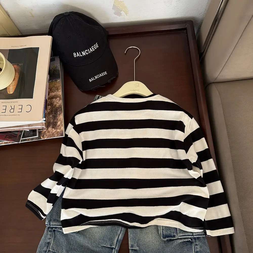 Children Striped Long Sleeve T-Shirt Spring 2025 — feature 7