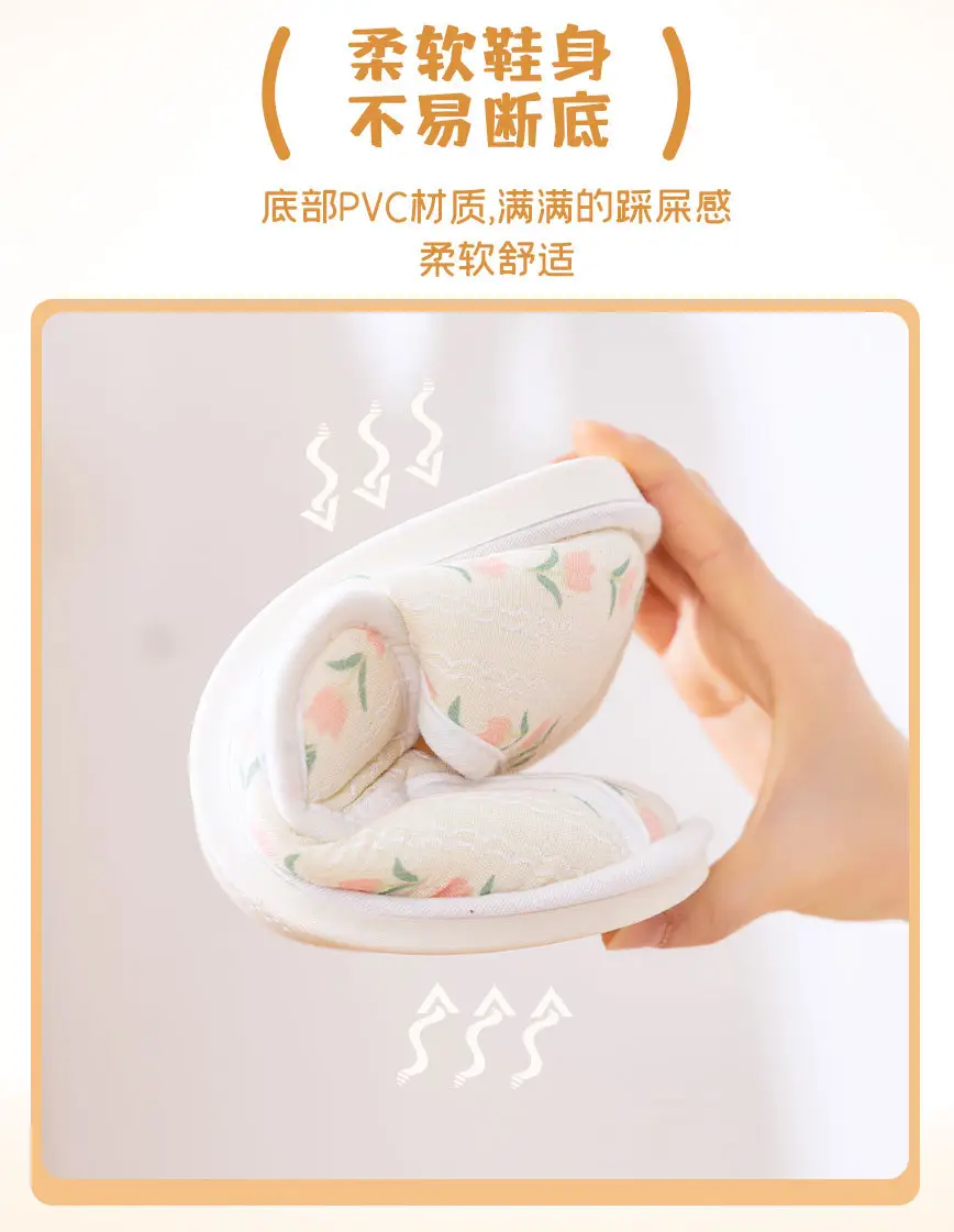 25 years spring and summer new cotton pregnant women's monthly shoes maternity indoor bag heel non-slip cotton slippers adjustable hook and loop — feature 6