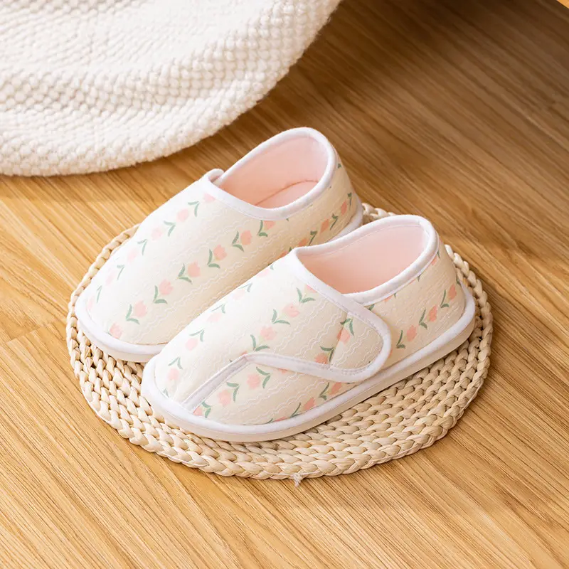 25 years spring and summer new cotton pregnant women's monthly shoes maternity indoor bag heel non-slip cotton slippers adjustable hook and loop