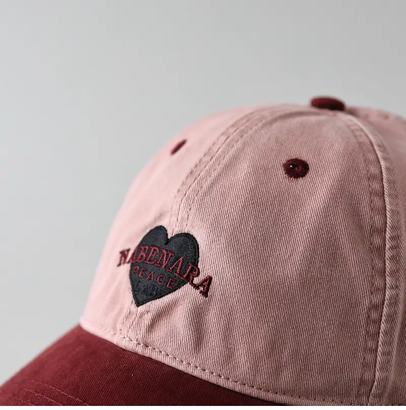 Women's Pink Heart Embroidered Baseball Cap — feature 10