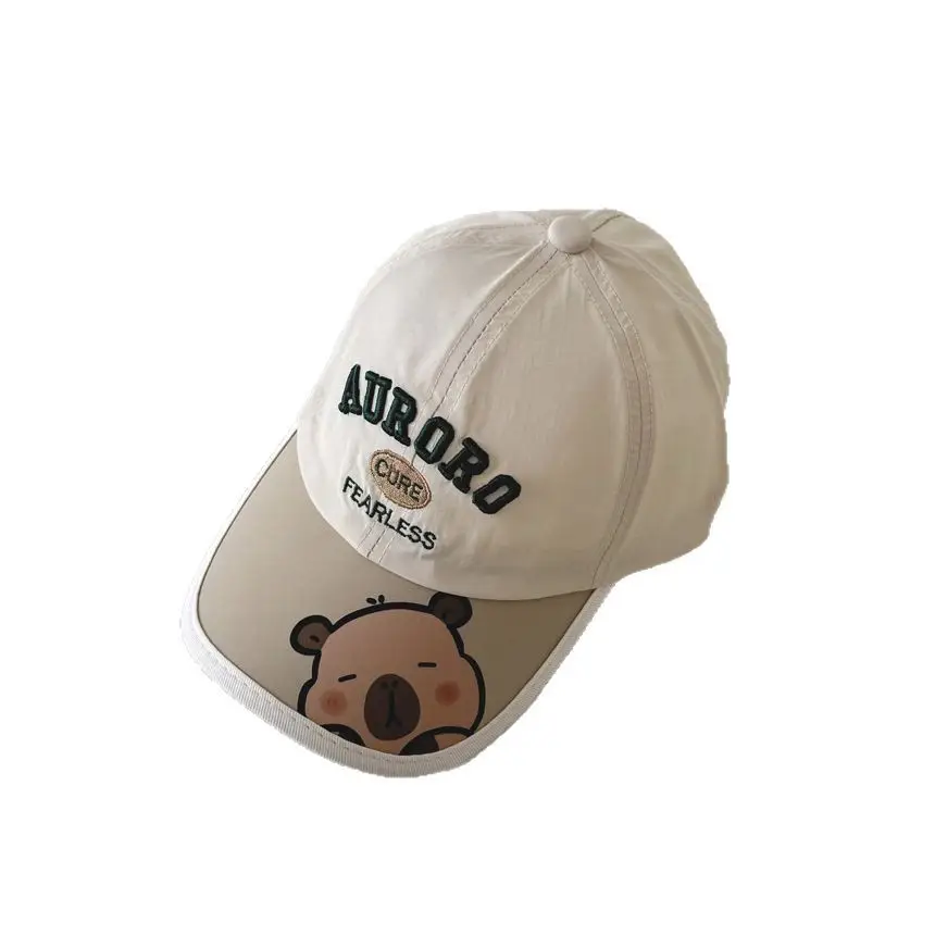 Bear Print Cap for Boys Girls 2025 Olive Green - Image 8