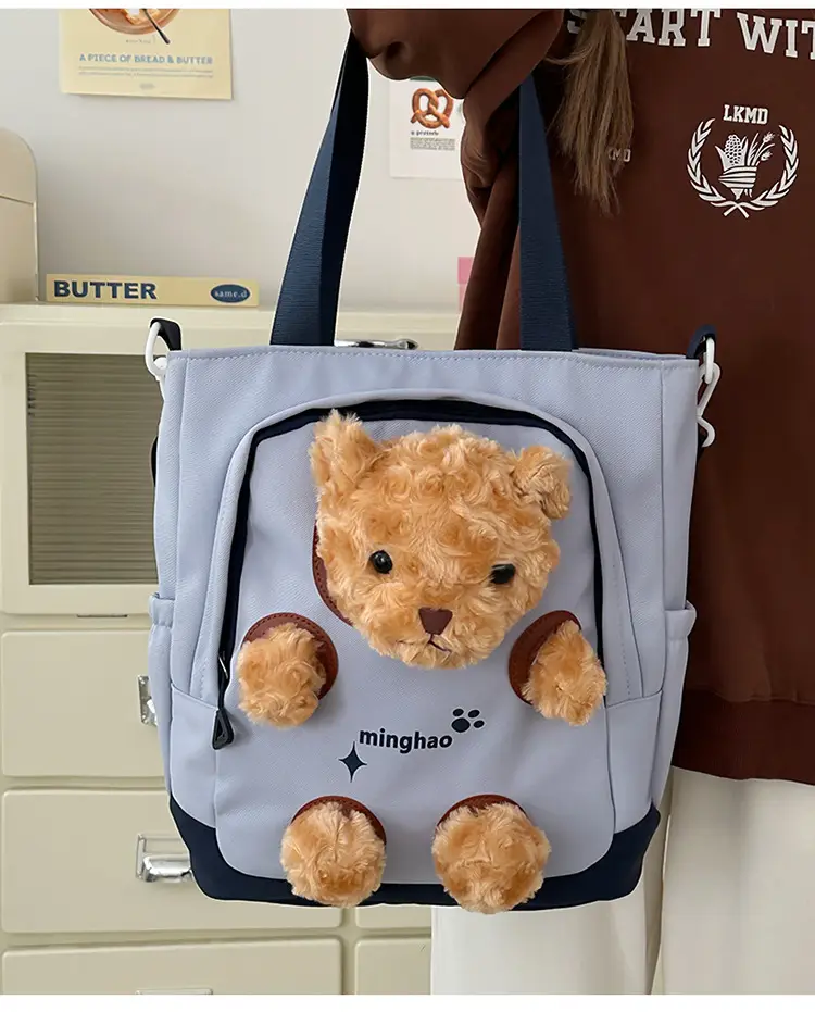 Pink Bear Canvas Shoulder Bag for Girls — feature 15