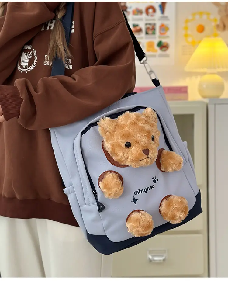 Pink Bear Canvas Shoulder Bag for Girls — feature 16