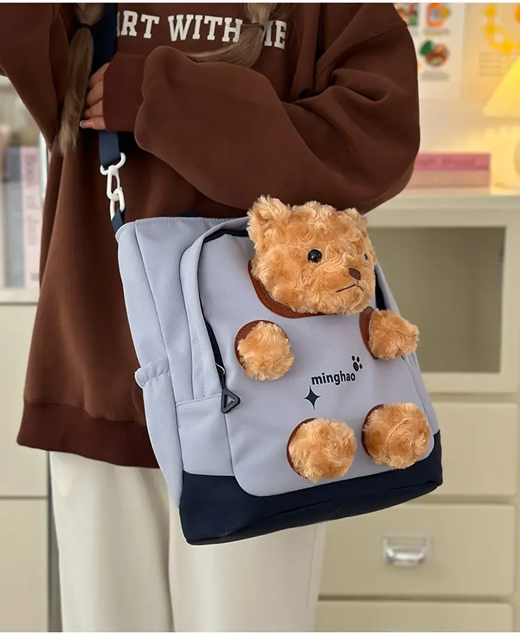 Pink Bear Canvas Shoulder Bag for Girls — feature 17