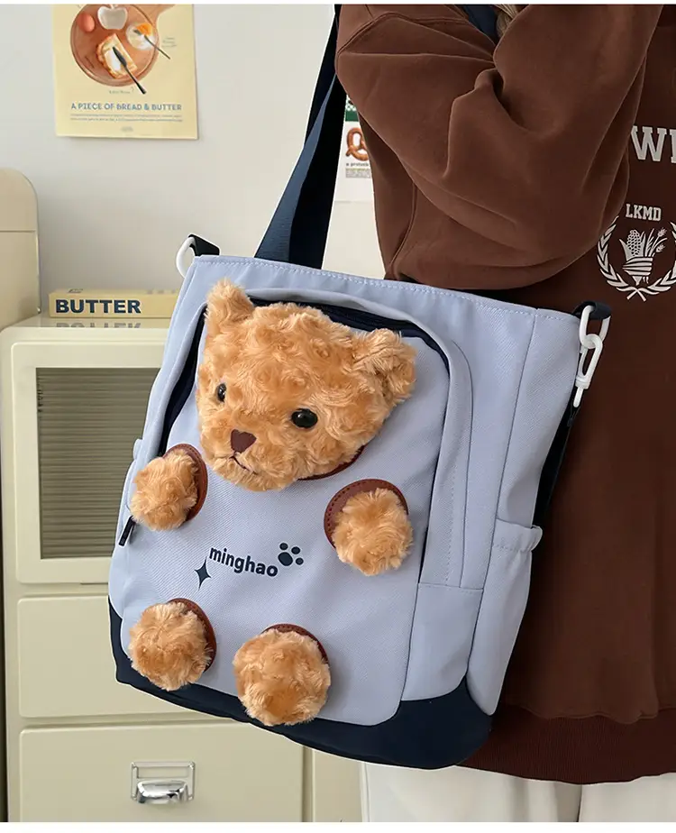 Pink Bear Canvas Shoulder Bag for Girls — feature 18