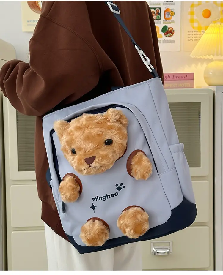 Pink Bear Canvas Shoulder Bag for Girls — feature 19