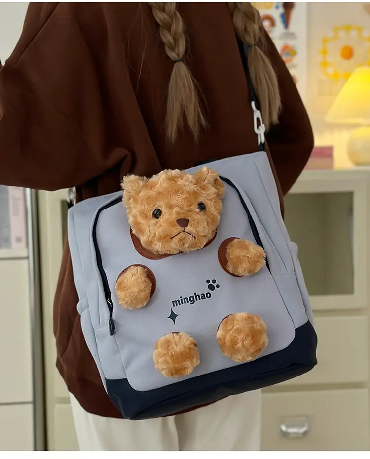 Pink Bear Canvas Shoulder Bag for Girls — feature 20