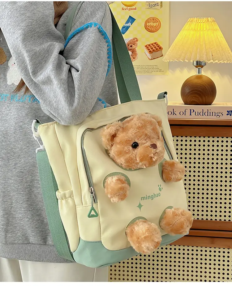 Pink Bear Canvas Shoulder Bag for Girls — feature 22