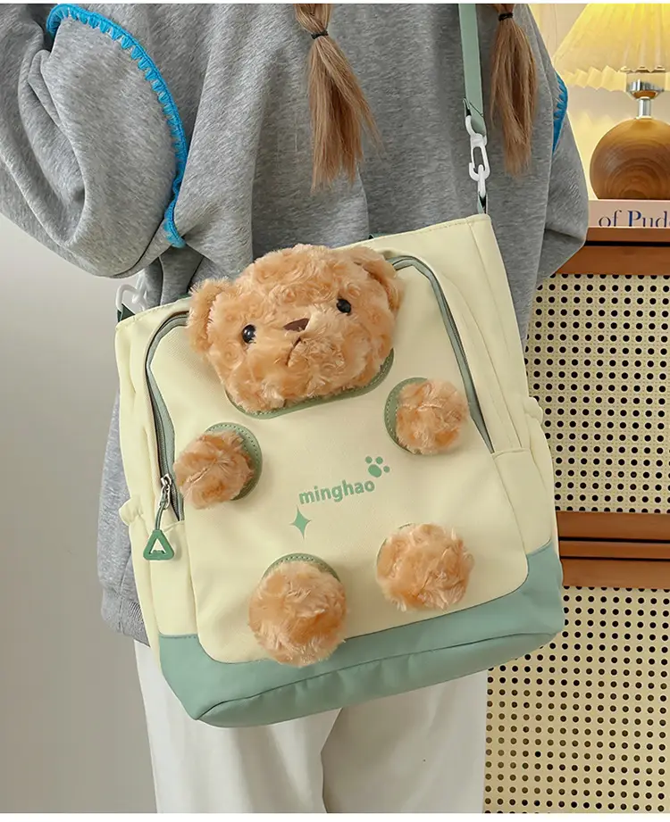Pink Bear Canvas Shoulder Bag for Girls — feature 23