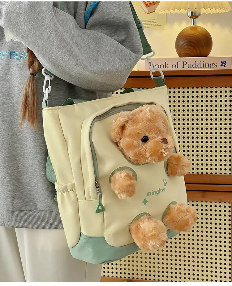 Pink Bear Canvas Shoulder Bag for Girls — feature 26