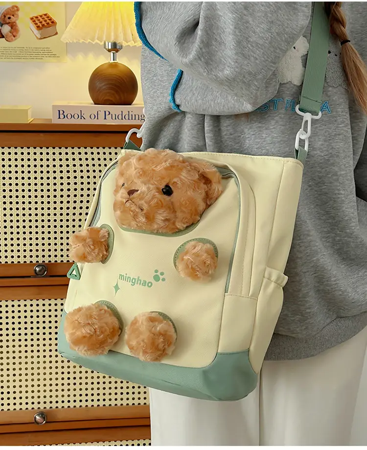Pink Bear Canvas Shoulder Bag for Girls — feature 27