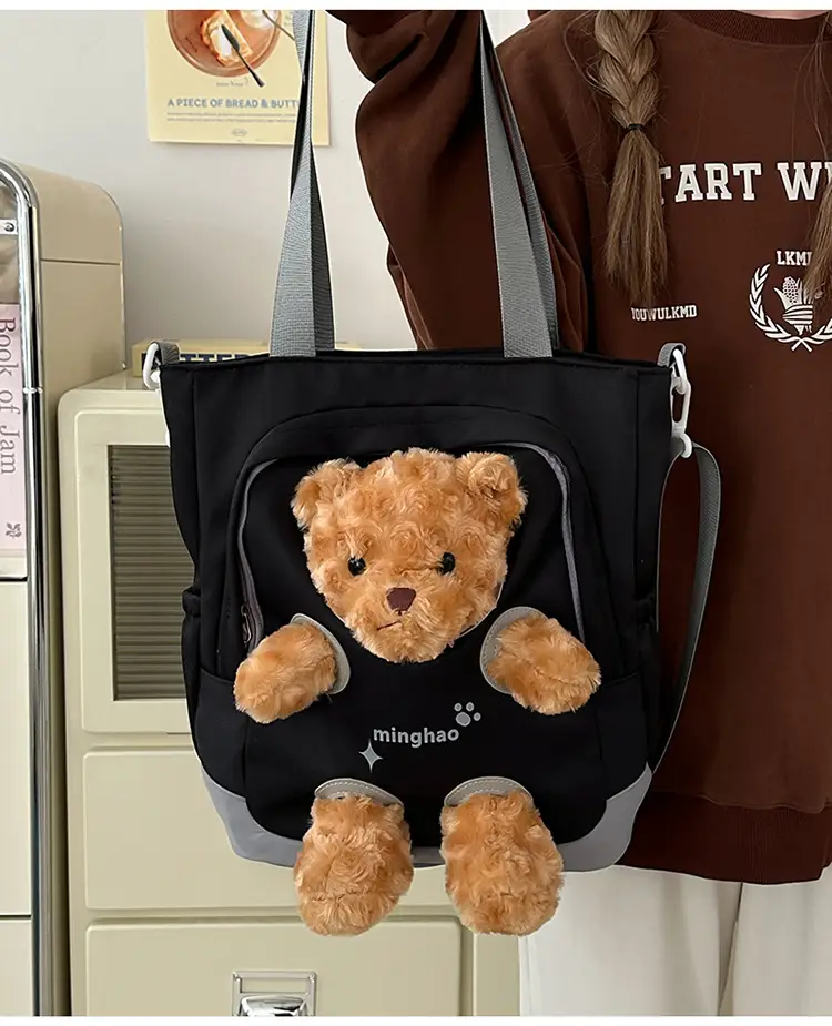 Pink Bear Canvas Shoulder Bag for Girls — feature 28
