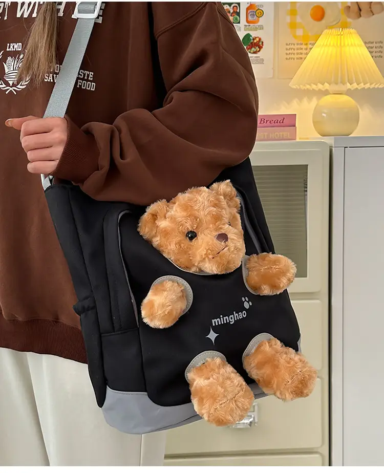 Pink Bear Canvas Shoulder Bag for Girls — feature 30