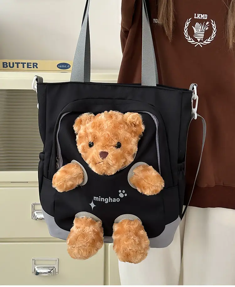 Pink Bear Canvas Shoulder Bag for Girls — feature 31