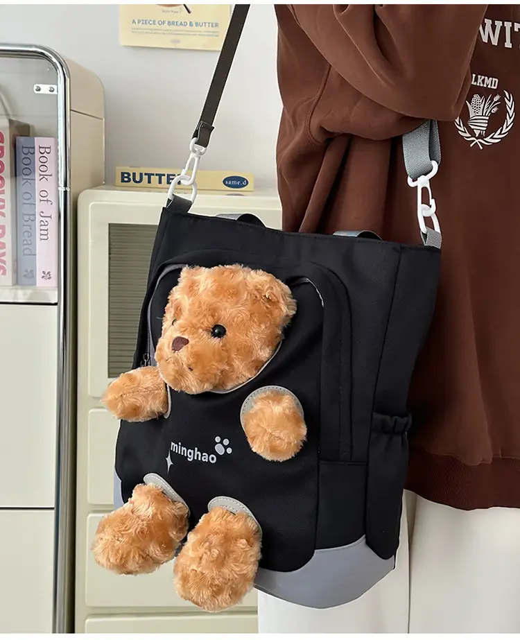 Pink Bear Canvas Shoulder Bag for Girls — feature 32