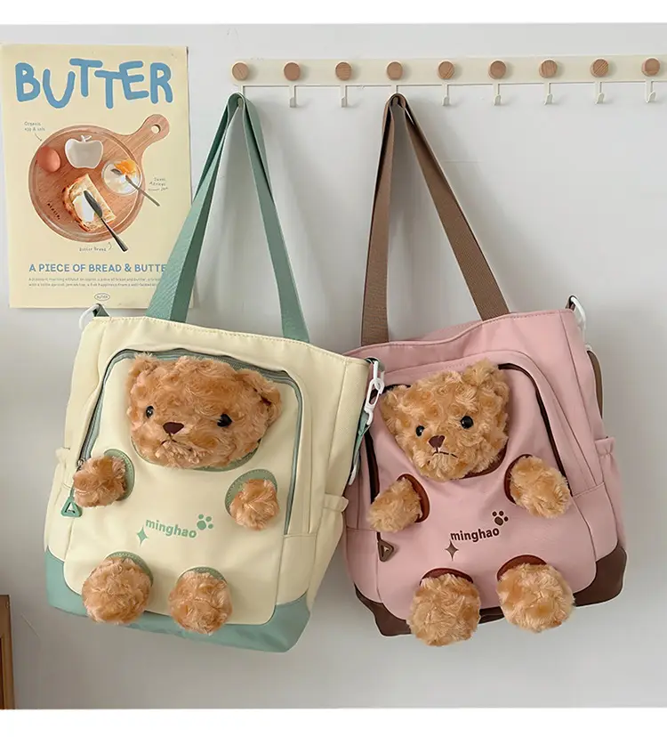 Pink Bear Canvas Shoulder Bag for Girls — feature 33