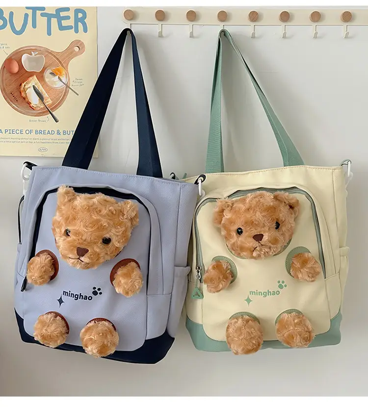 Pink Bear Canvas Shoulder Bag for Girls — feature 35