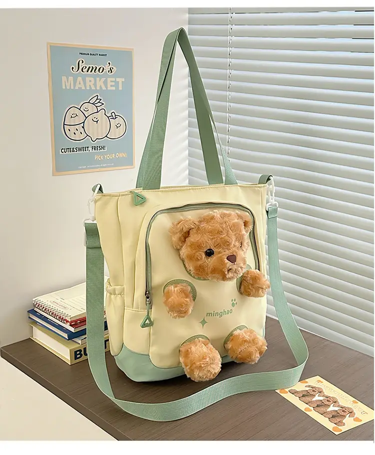 Pink Bear Canvas Shoulder Bag for Girls — feature 37