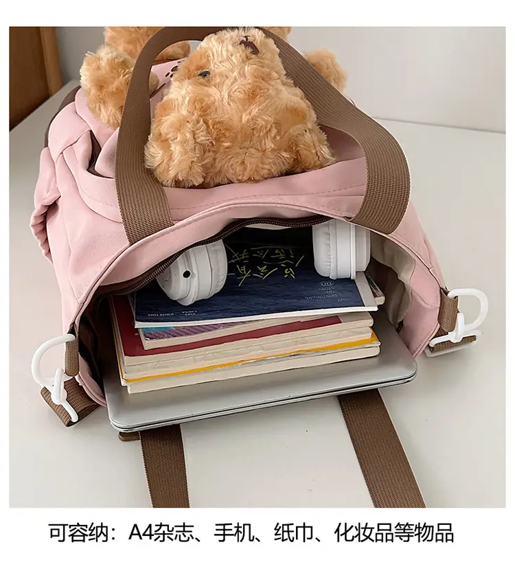 Pink Bear Canvas Shoulder Bag for Girls — feature 49