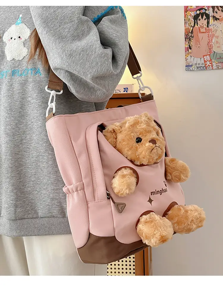 Pink Bear Canvas Shoulder Bag for Girls — feature 9