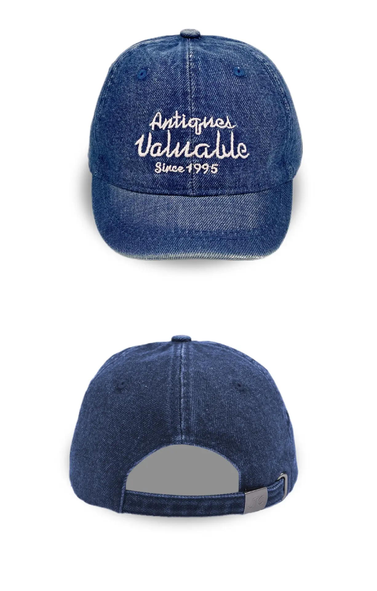 Denim Short-Brim Letter Embroidered Cap for Men — feature 7