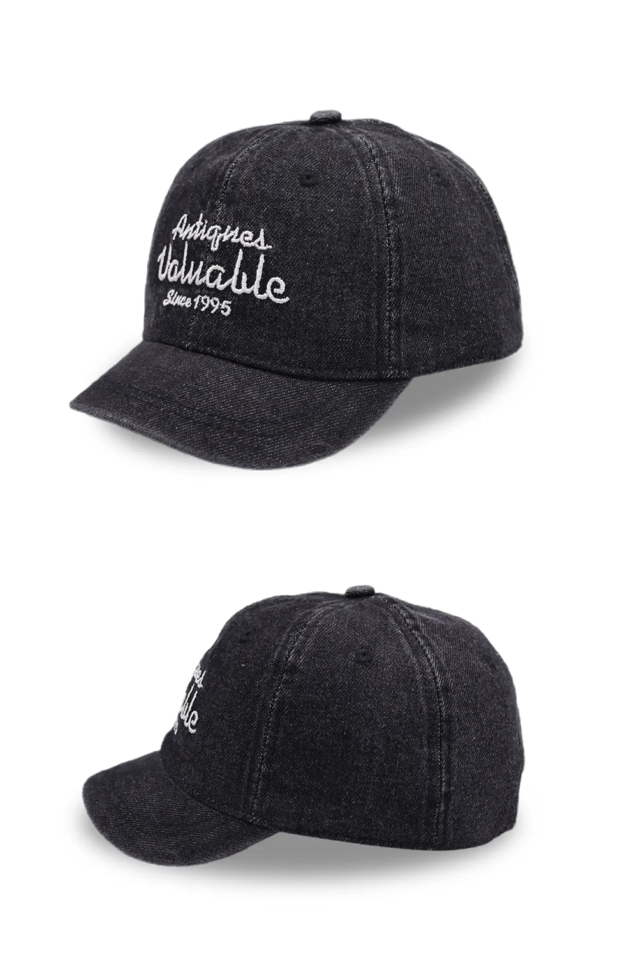 Denim Short-Brim Letter Embroidered Cap for Men — feature 8