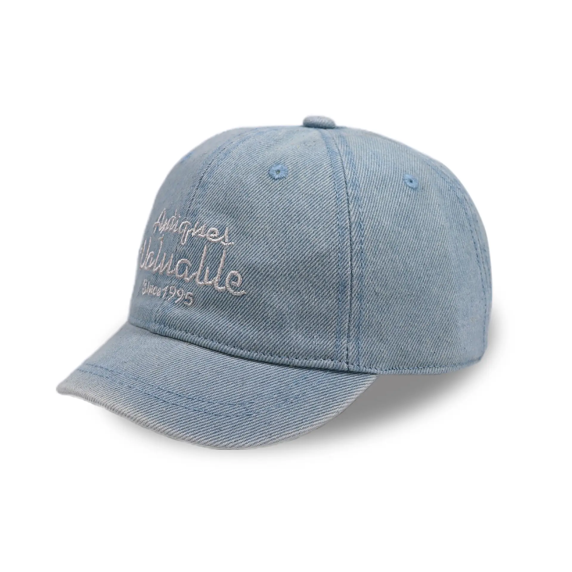Denim Short-Brim Letter Embroidered Cap for Men - Image 2