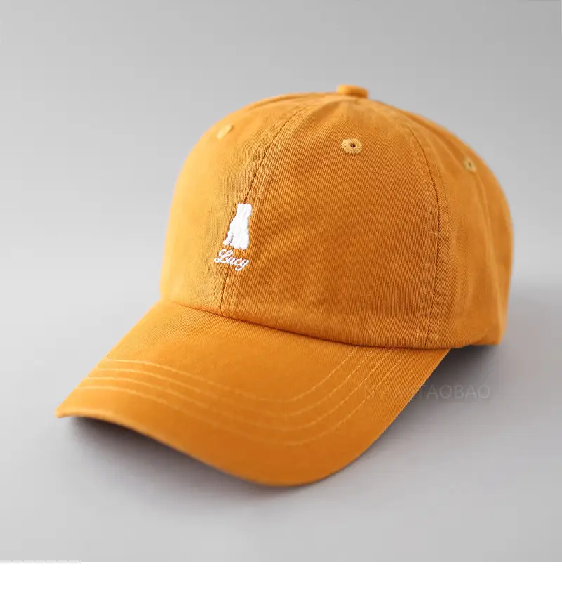 Orange Baseball Cap with Embroidered Logo - Image 3